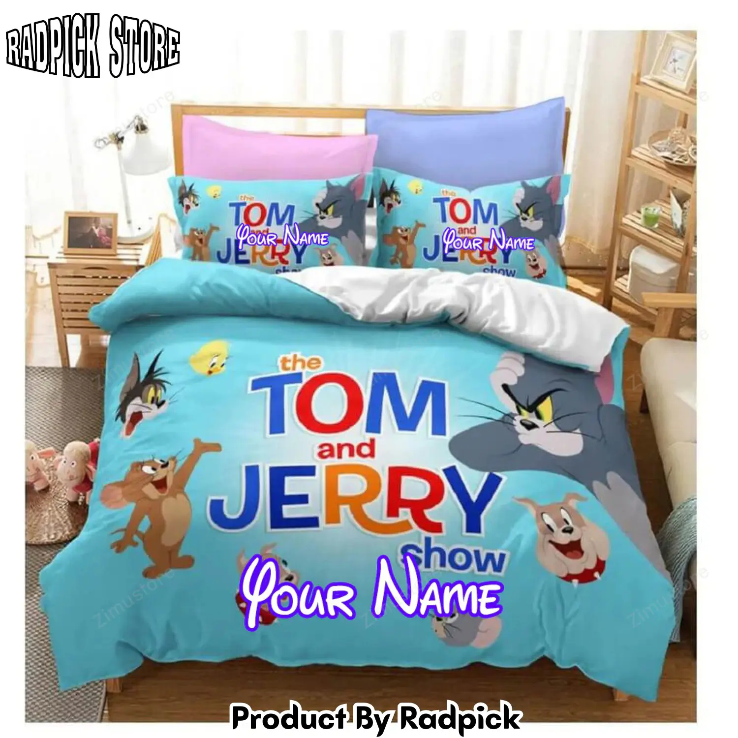 Radpick tom and jerry cosplay personalized name bedding sets duvet covers comforter bed sheets6883 rp327707